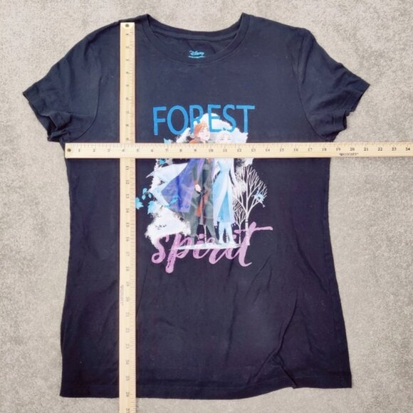 Disney Frozen II Womens T-shirt in Black Size XL Cotton Forest Spirit - Picture 4 of 5